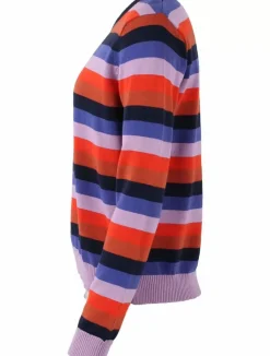 Danefæ Strickwaren>Danepearly Pearl Knit Sweater Dk Navy/Cold Purple/Bright Red