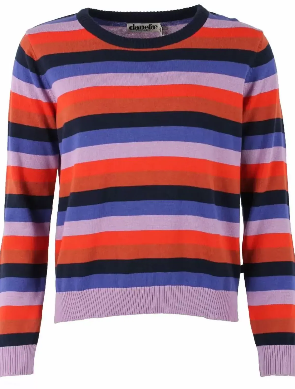 Danefæ Strickwaren>Danepearly Pearl Knit Sweater Dk Navy/Cold Purple/Bright Red
