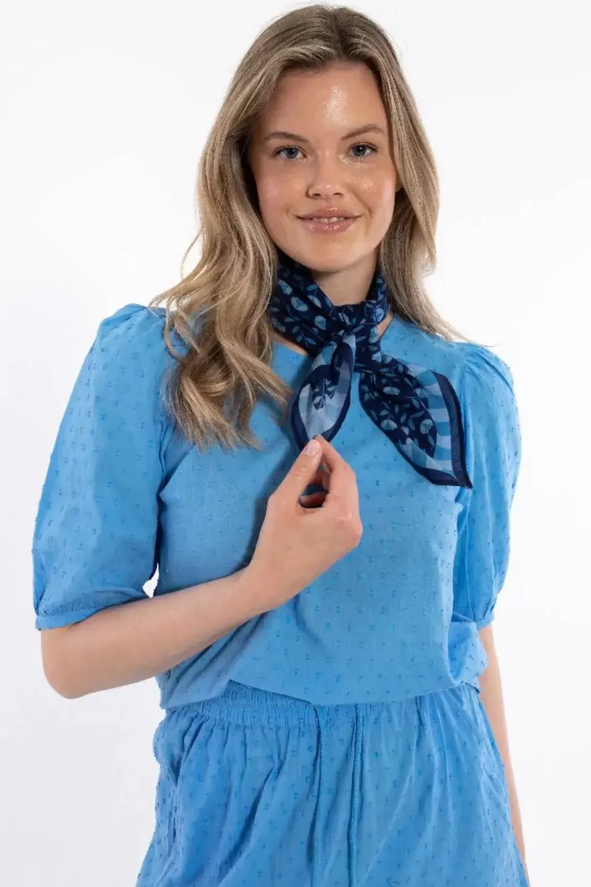 Danefæ Blusen>Daneprosecco Cotton Dot Shirt Ice Blue