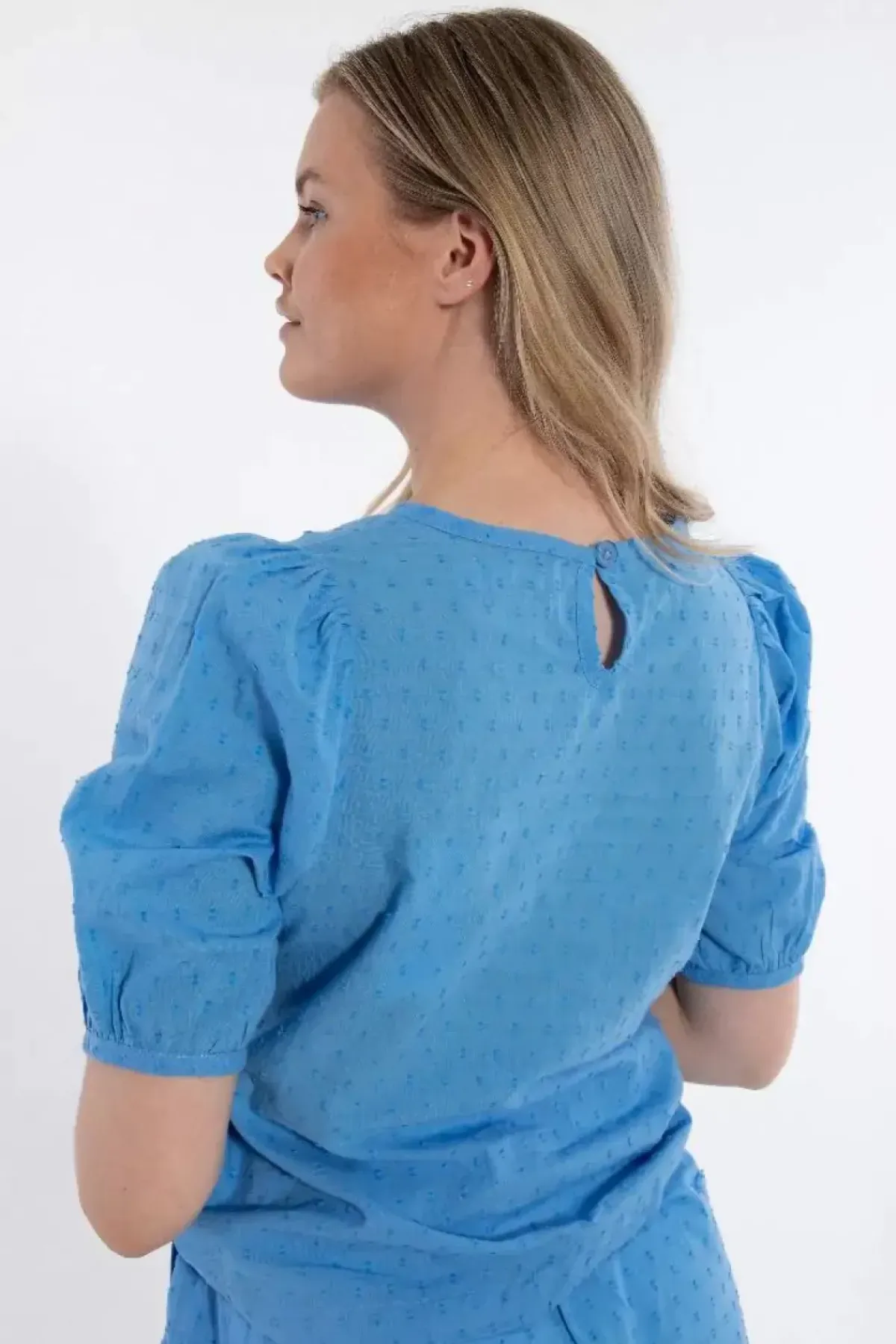 Danefæ Blusen>Daneprosecco Cotton Dot Shirt Ice Blue