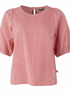 Danefæ Blusen>Daneprosecco Searsucker Shirt Bright Red/Chalk