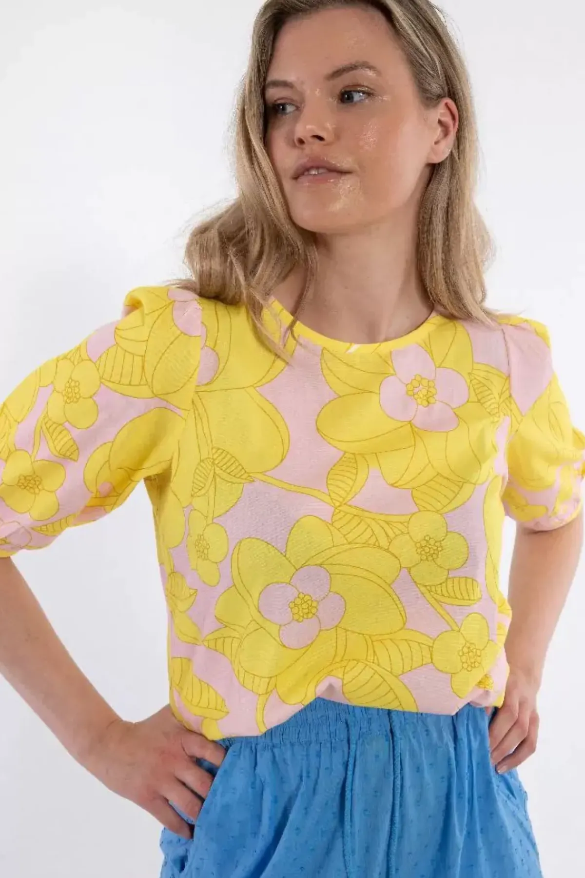 Danefæ Blusen>Daneprosecco Shirt Light Pink Bloom Boom