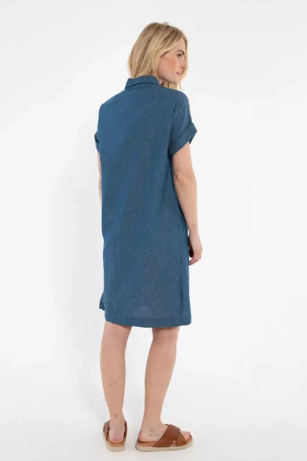 Danefæ Kleider>Danerrand Chambrey Dress Dk Indigo