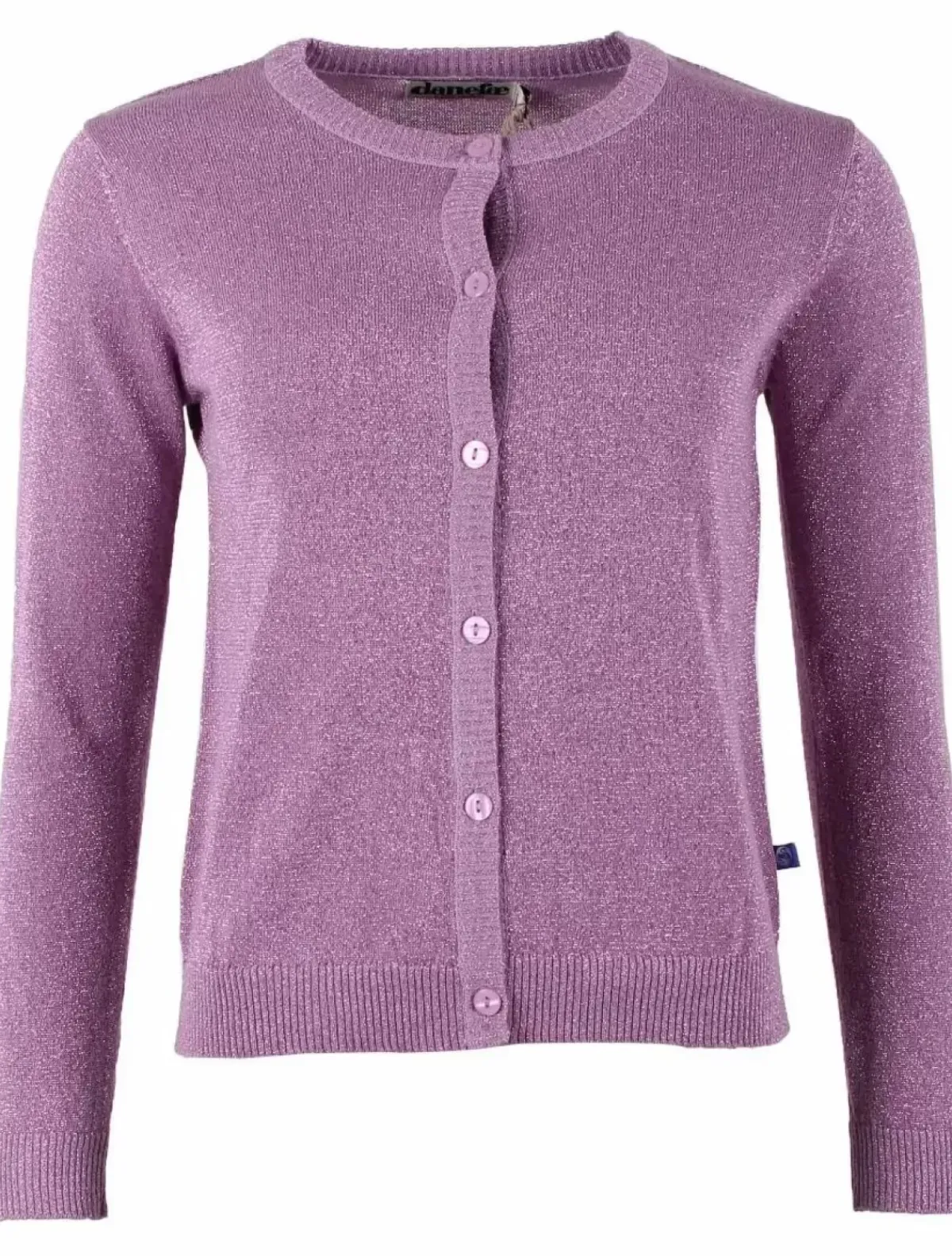 Danefæ Cardigan>Danesaga Glitter Cardigan Soft Viola Glitter