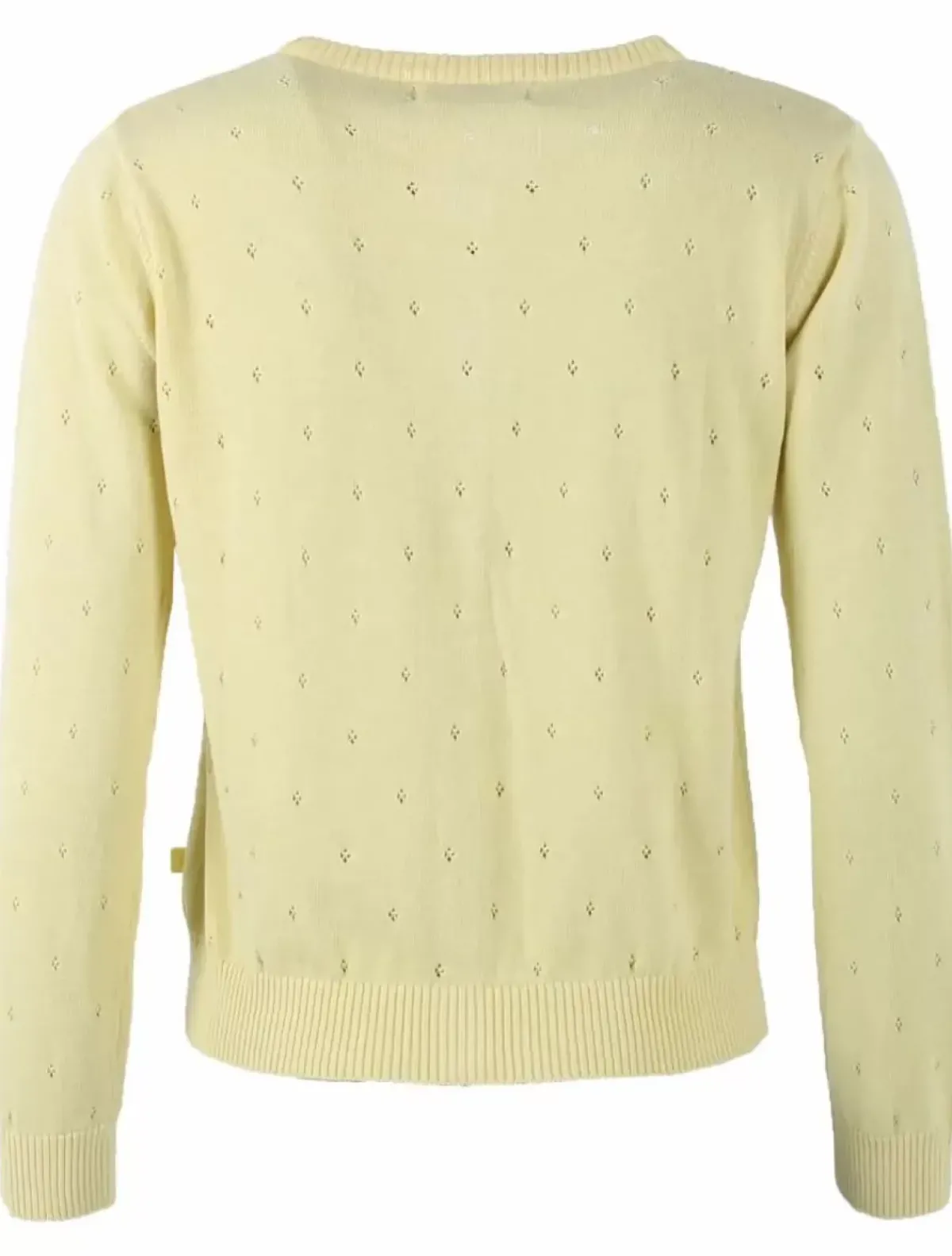 Danefæ Cardigan>Danesaga Hole Knit Cardigan Pale Yellow