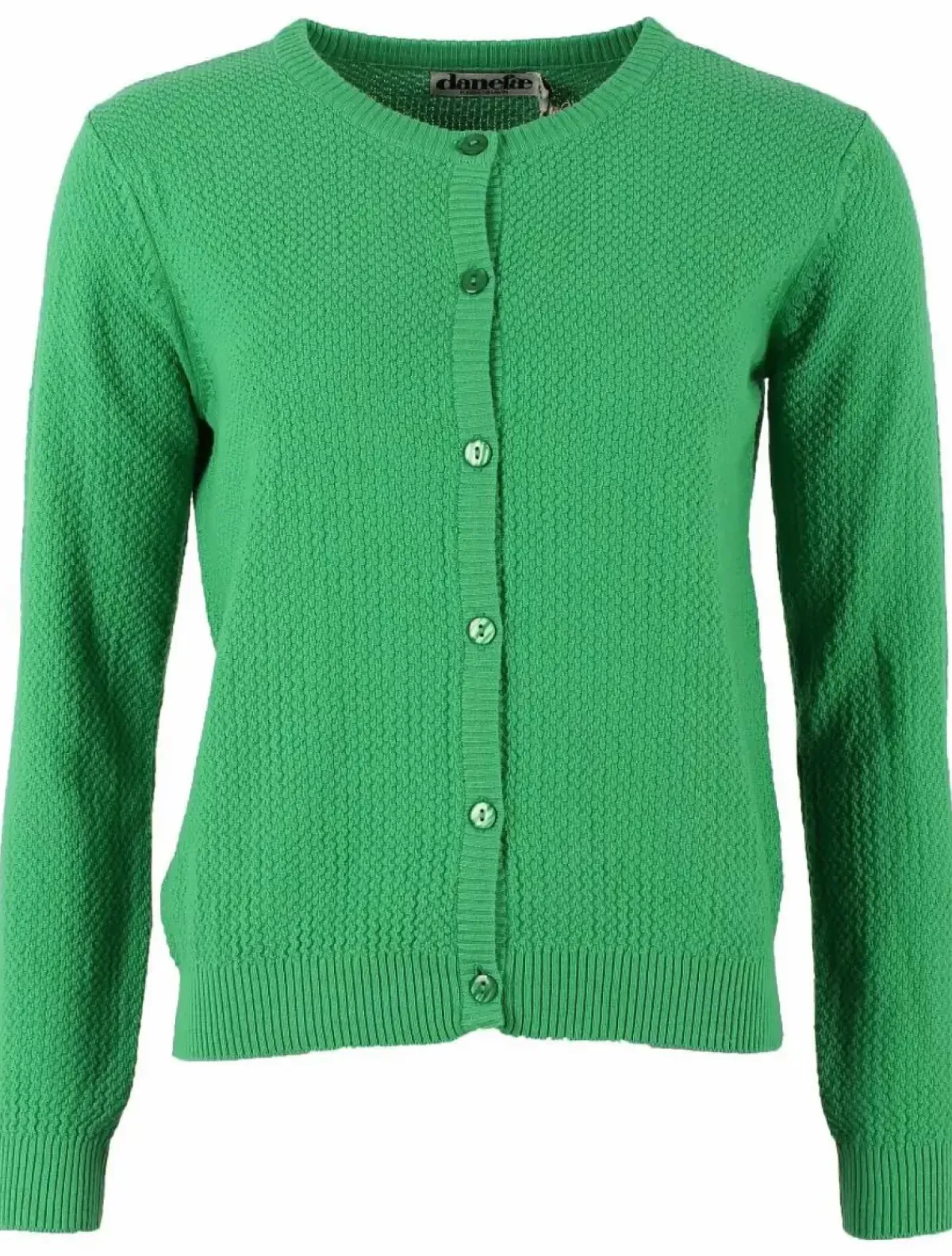 Danefæ Cardigan>Danesaga Pearl Knit Cardigan Green