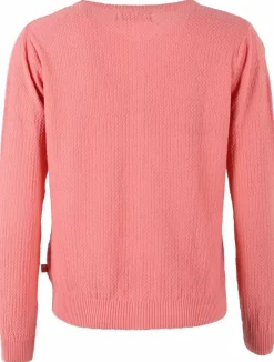 Danefæ Cardigan>Danesaga Pearl Knit Cardigan Coral