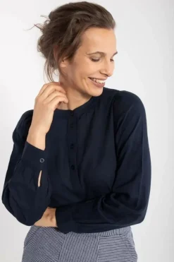 Danefæ Blusen>Danesanna Cloth Shirt Dk Navy