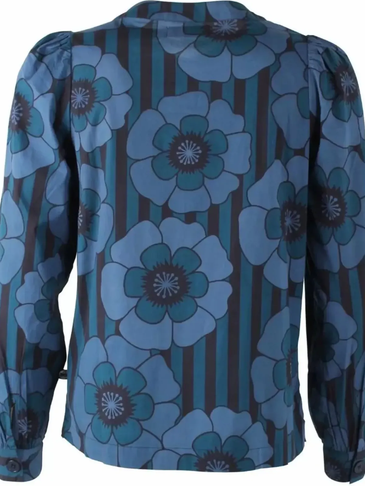 Danefæ Blusen>Danesanna Poplin Shirt Blue Power Flowers