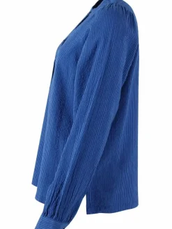 Danefæ Blusen>Danesanna Searsucker Shirt Deep Marine/Klein Blue