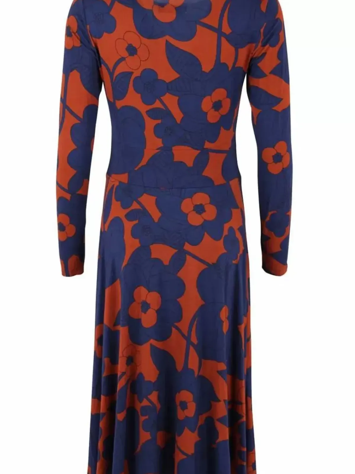 Danefæ Kleider>Danesigrid Viscose Dress Deep Marine/Rust Bloom Boom