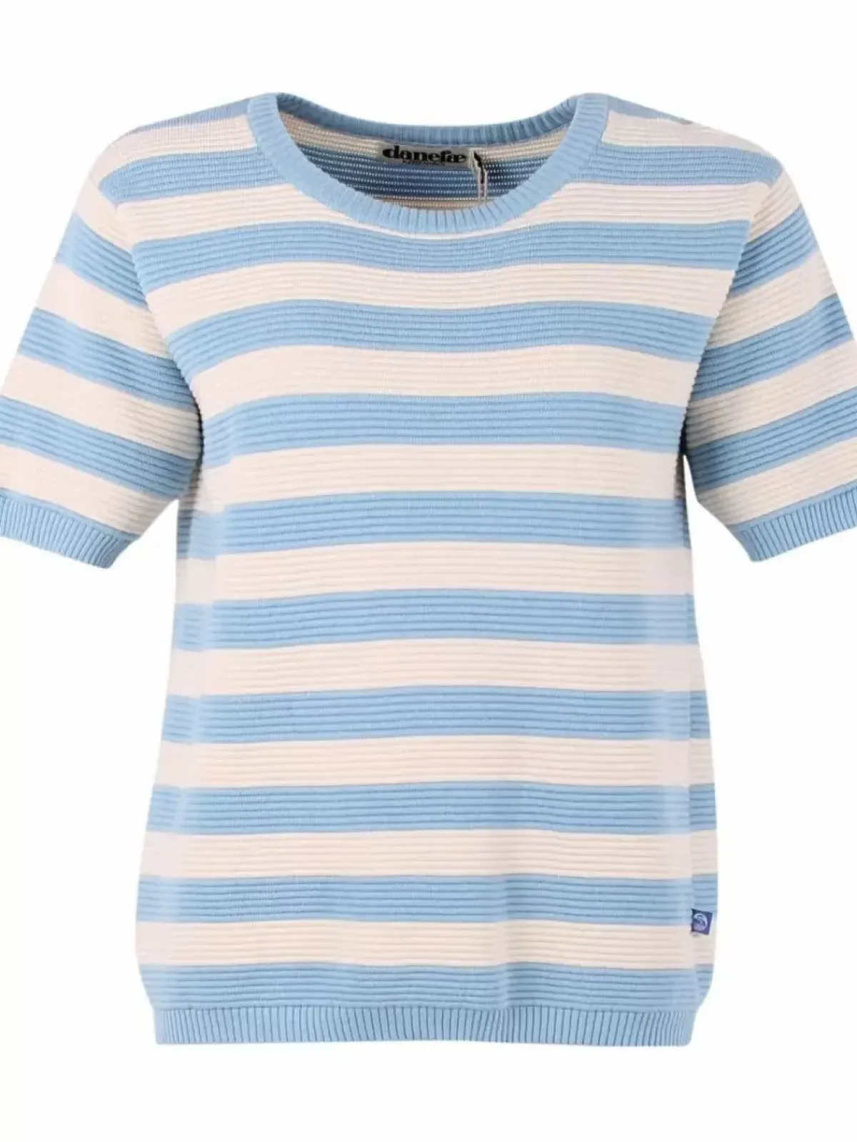 Danefæ Strickwaren>Danesilver 3D Crotchet Knit Tee Lt Blue/Chalk