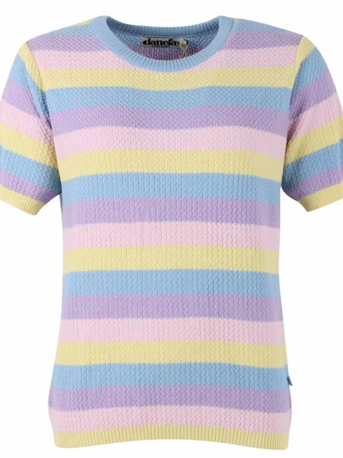 Danefæ Strickwaren>Danesilver Pearl Knit Sweater Tee Lt Blue/Lt Lilac/Pale Yellow