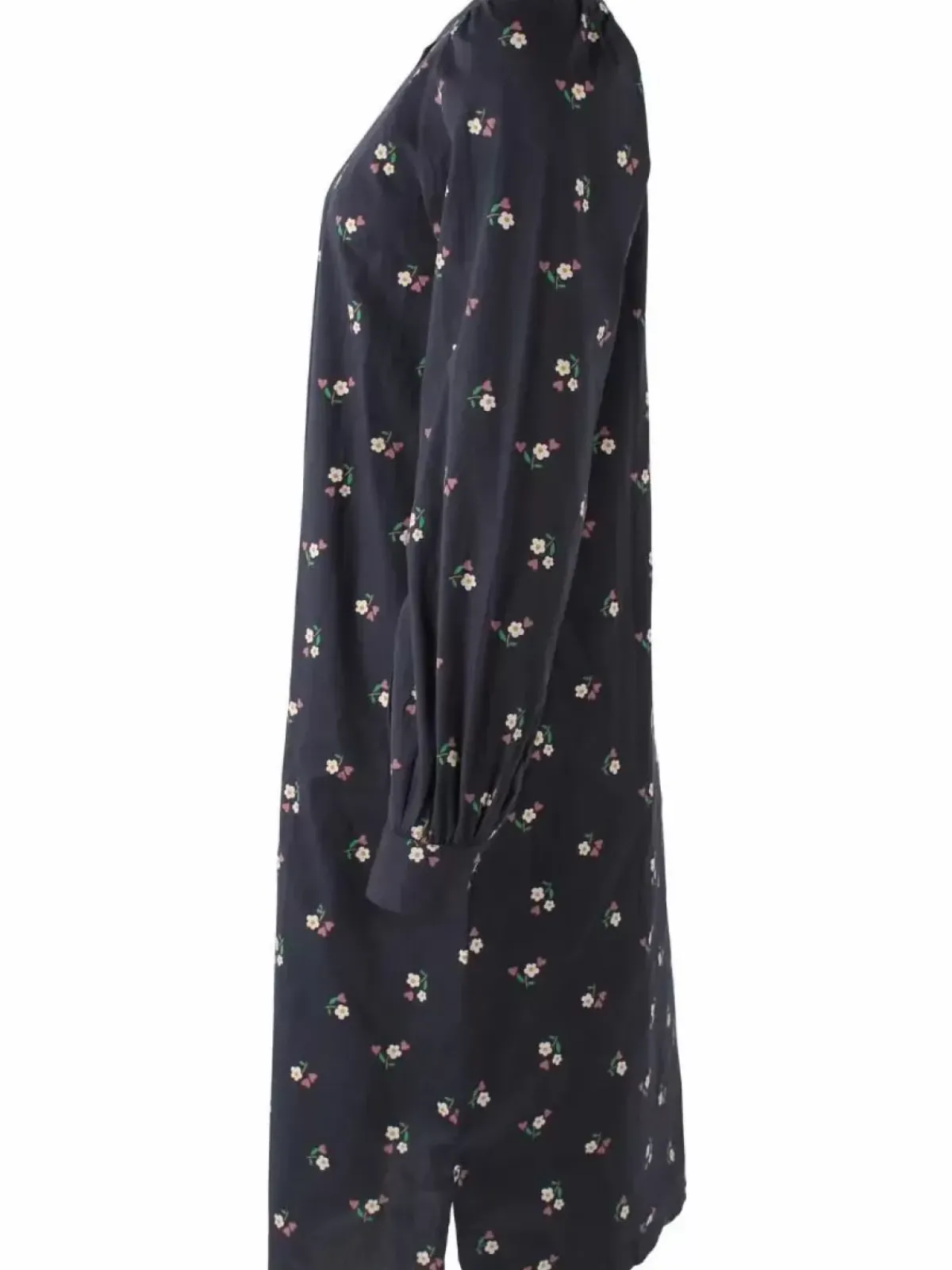 Danefæ Kleider>Danesocial Poplin Dress Black Miniflower