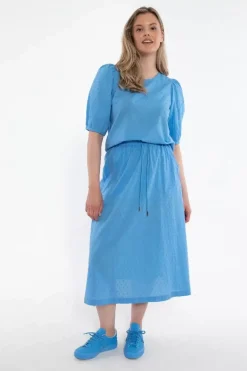 Danefæ Röcke>Danespresso Cotton Dot Skirt Ice Blue