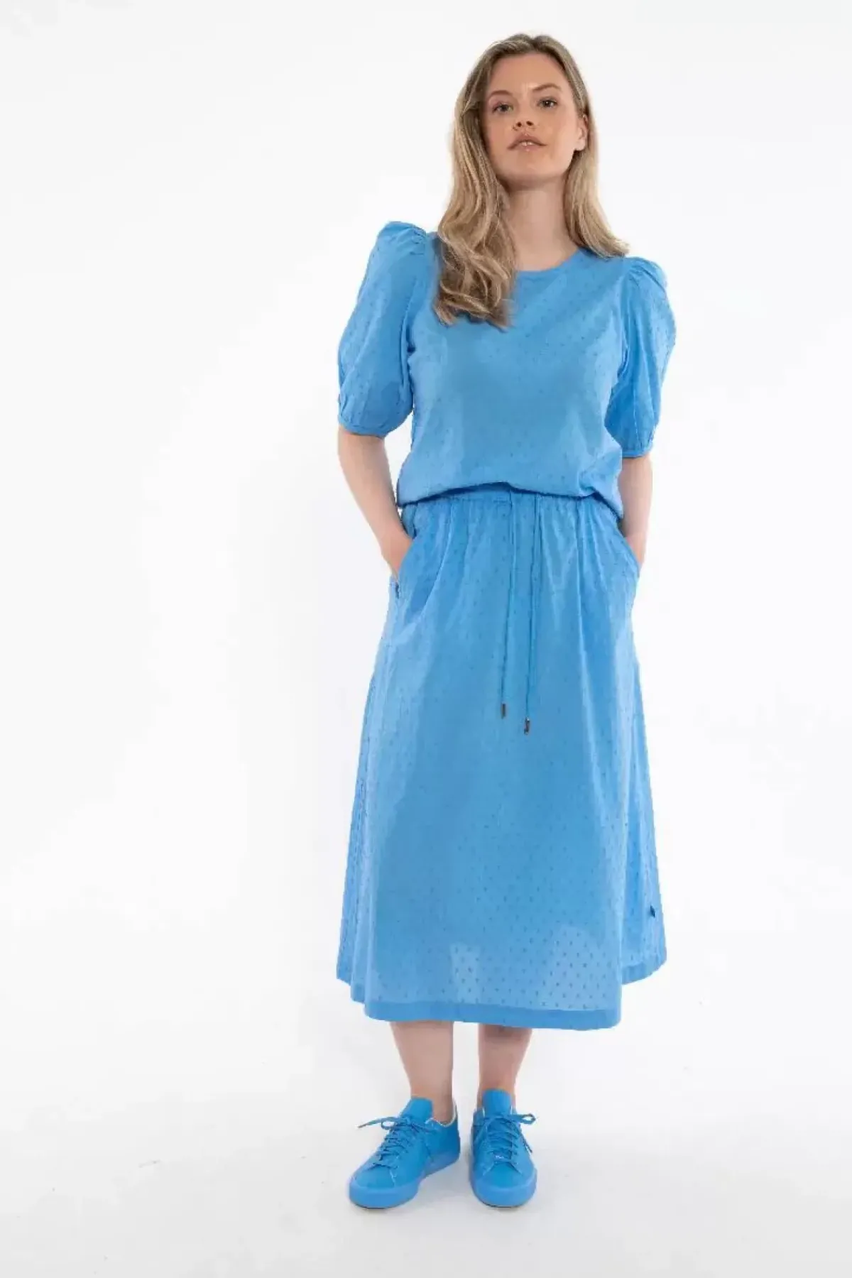 Danefæ Röcke>Danespresso Cotton Dot Skirt Ice Blue