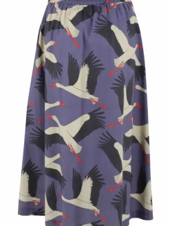 Danefæ Röcke>Danespresso Poplin Skirt Blue Grey Stork