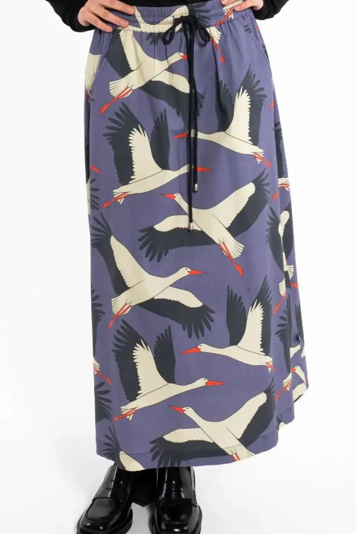 Danefæ Röcke>Danespresso Poplin Skirt Blue Grey Stork