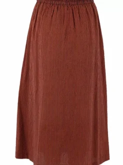 Danefæ Röcke>Danespresso Searsucker Skirt Rust/Dark Navy