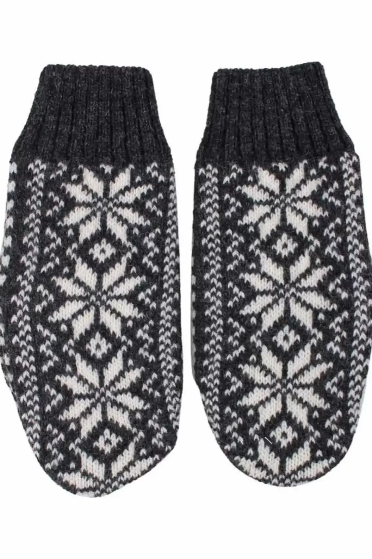 Danefæ Handschuhe>Danestay Warm Wool Mittens Dk Grey/White