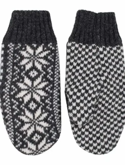 Danefæ Handschuhe>Danestay Warm Wool Mittens Dk Grey/White