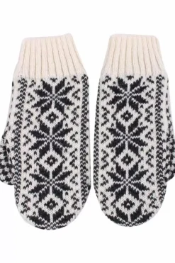 Danefæ Handschuhe>Danestay Warm Wool Mittens White/Dk Grey
