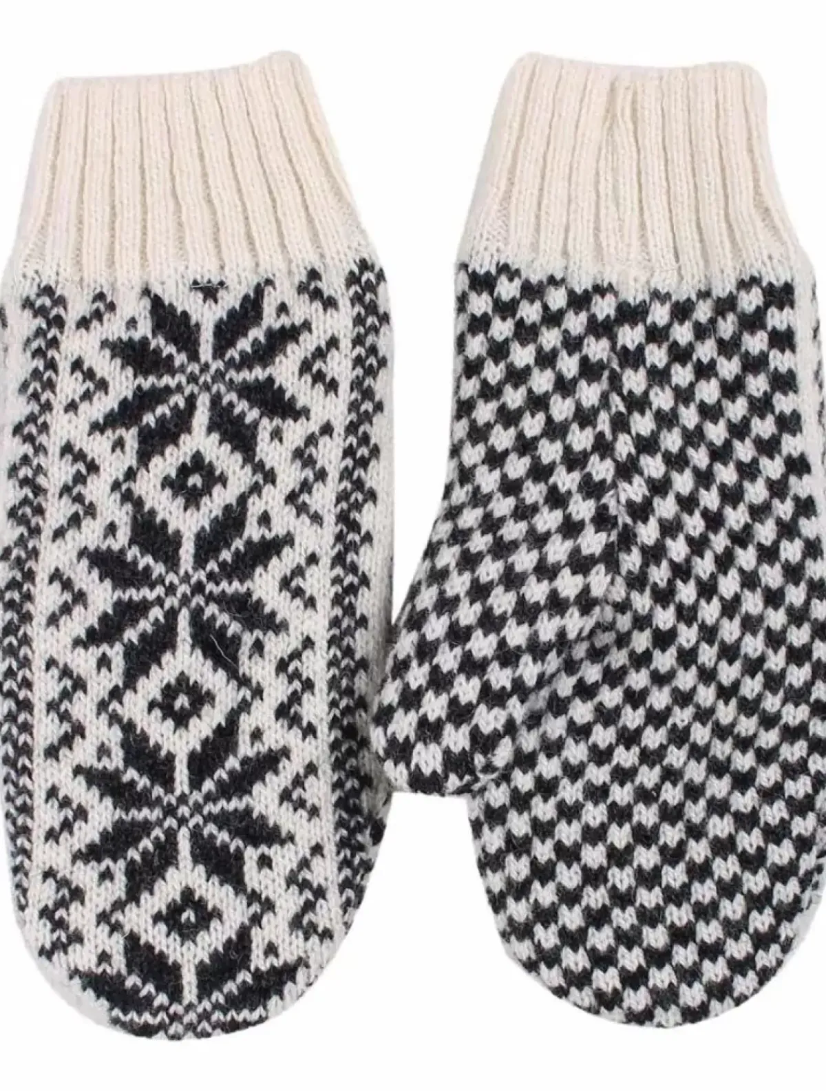 Danefæ Handschuhe>Danestay Warm Wool Mittens White/Dk Grey