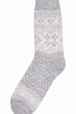 Danefæ Socken Und Strümpfe>Danestay Warm Wool Socks Lt Grey/White