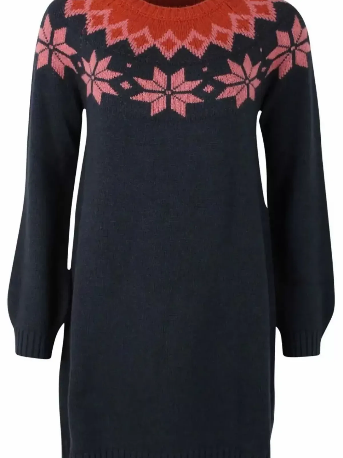 Danefæ Kleider>Danesukkertop Wool Sweater Dress Dk Navy/Old Rose/Brick