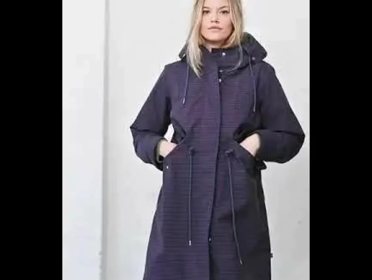 Danefæ Winterjacken>Danesvaneke Plaid Winter Parka Marine/Black/Redwine