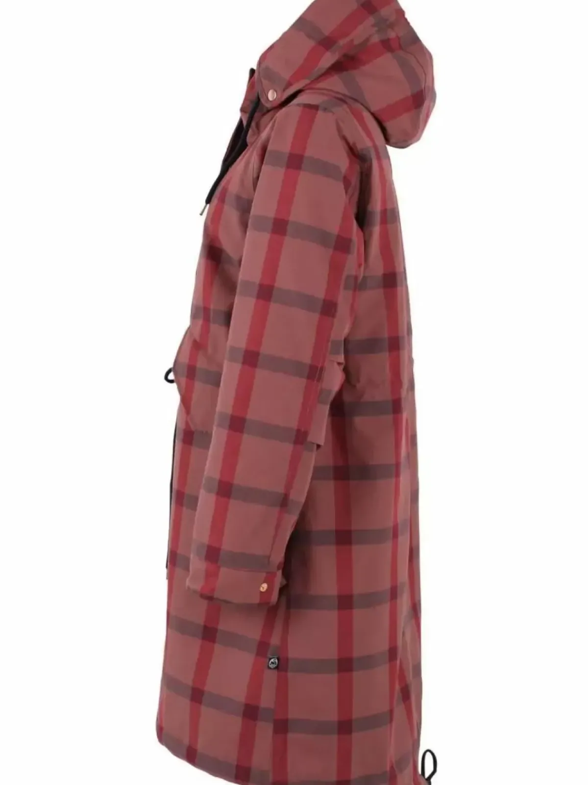 Danefæ Winterjacken>Danesvaneke Plaid Winter Parka Beige Rose/Dark Navy/Redwine