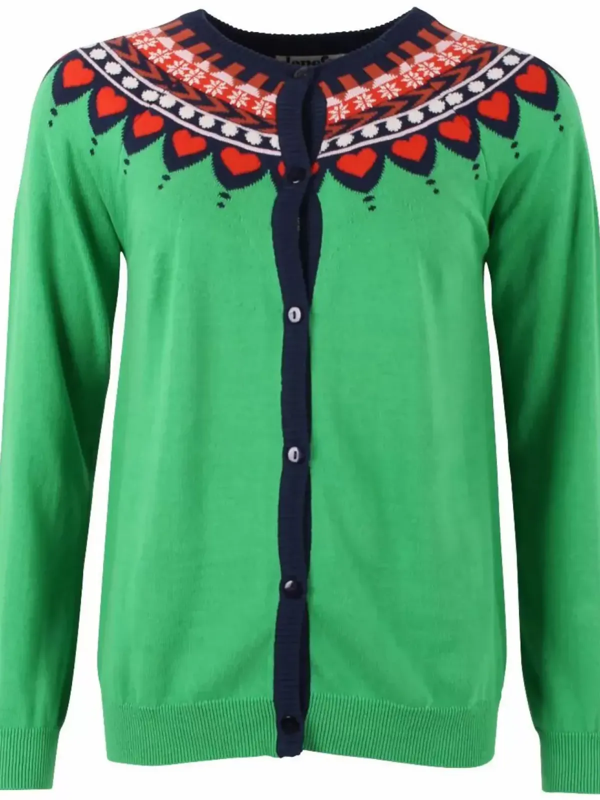 Danefæ Cardigan>Danesweetheart Cotton Knit Cardigan Green