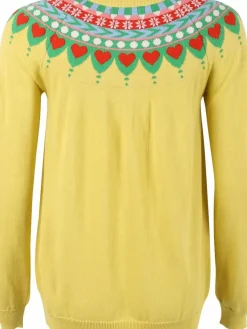 Danefæ Cardigan>Danesweetheart Cotton Knit Cardigan Faded Yellow