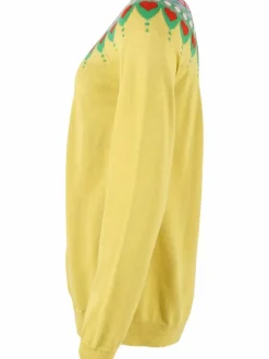 Danefæ Cardigan>Danesweetheart Cotton Knit Cardigan Faded Yellow