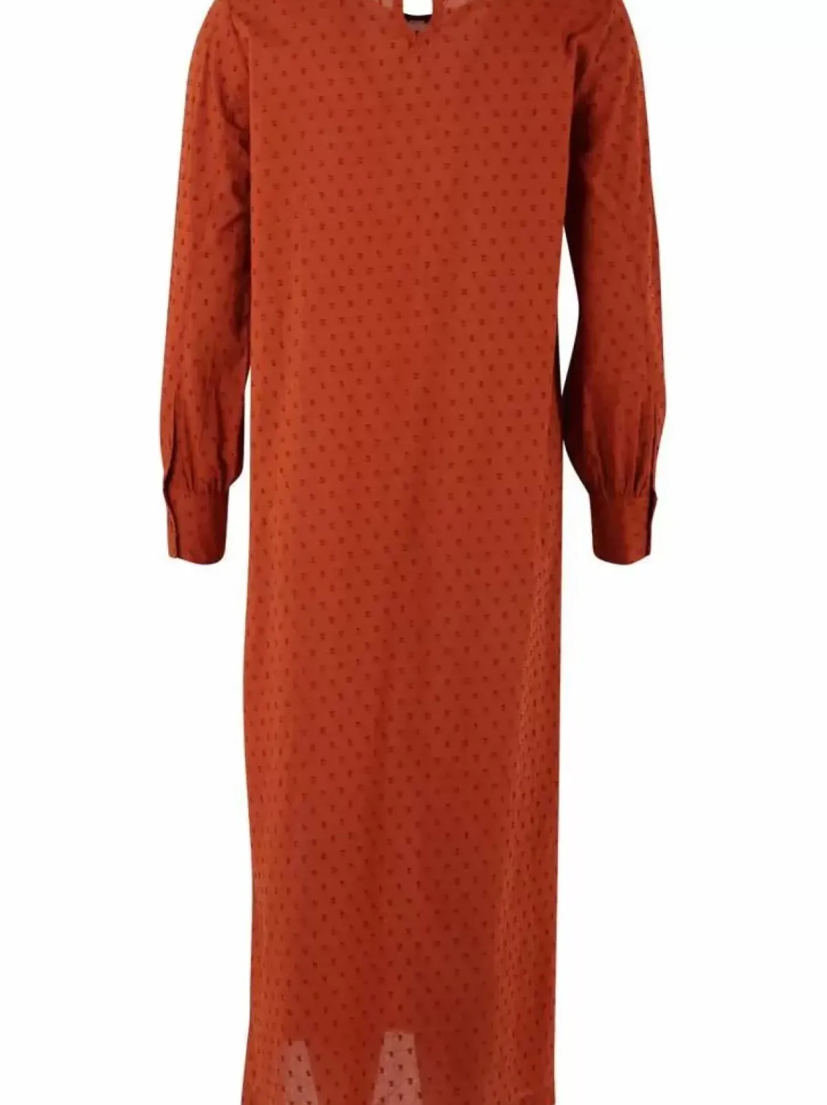 Danefæ Kleider>Danetilda Cotton Dot Dress Rust