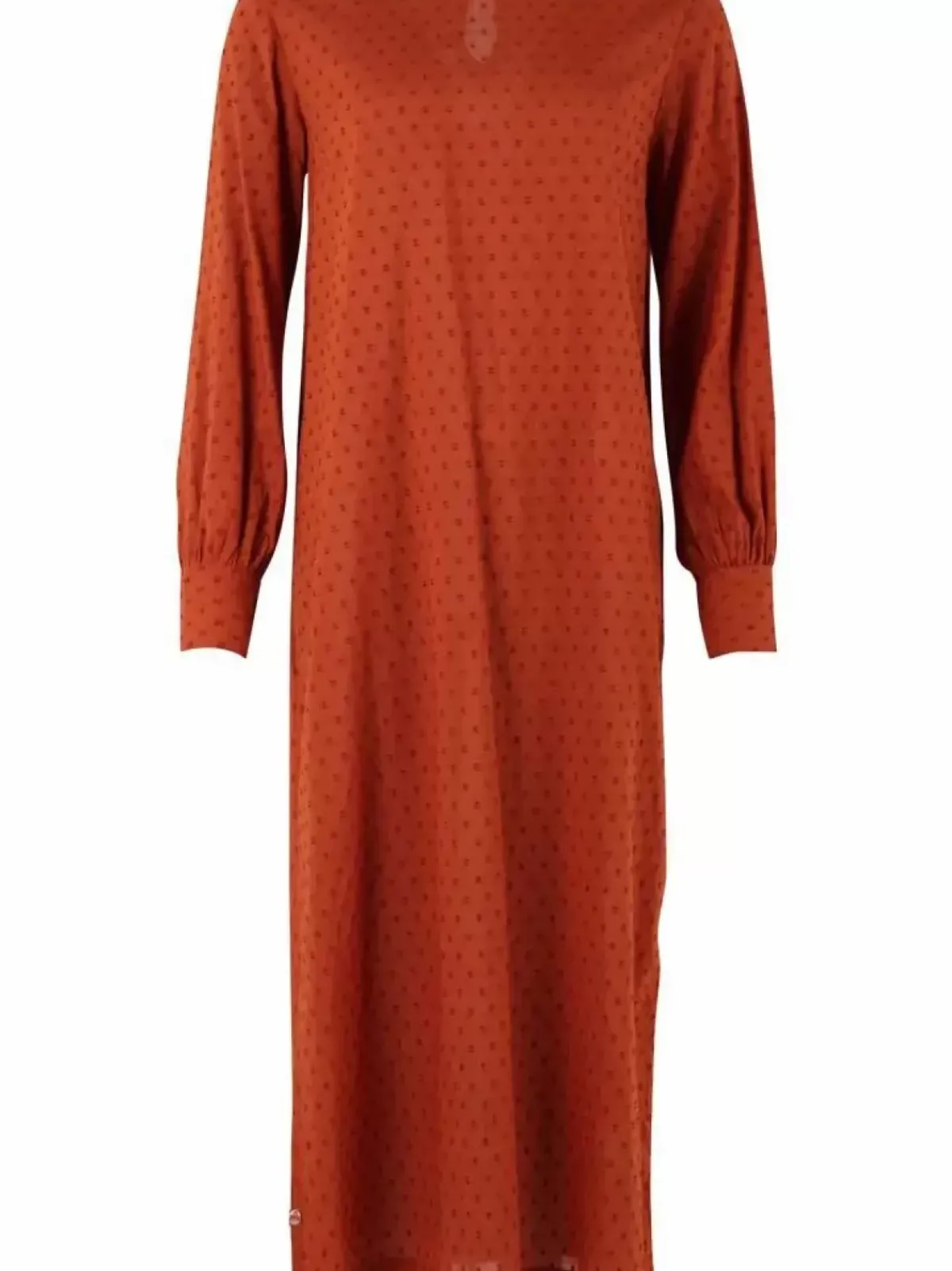 Danefæ Kleider>Danetilda Cotton Dot Dress Rust