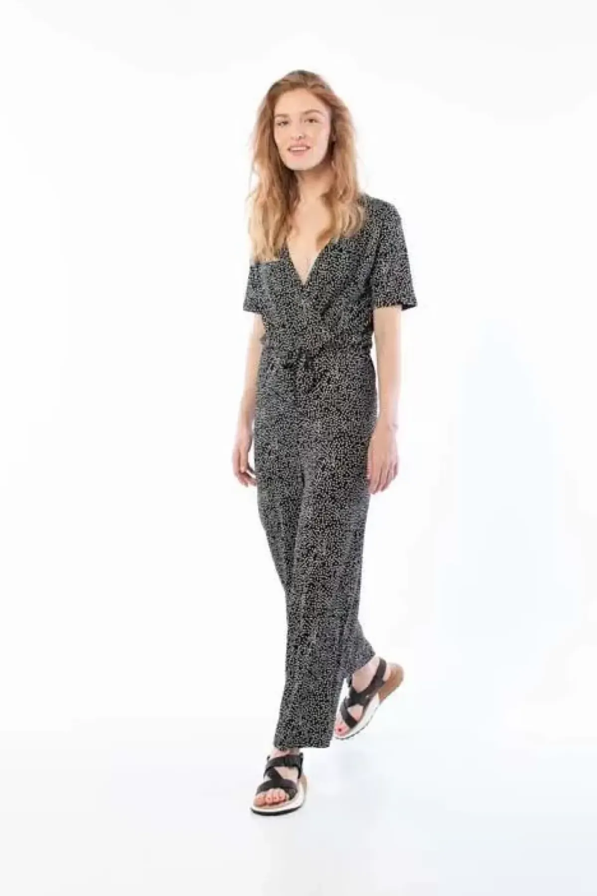 Danefæ Jumpsuits>Danetopsen Suit Black/Chalk Funny Dots