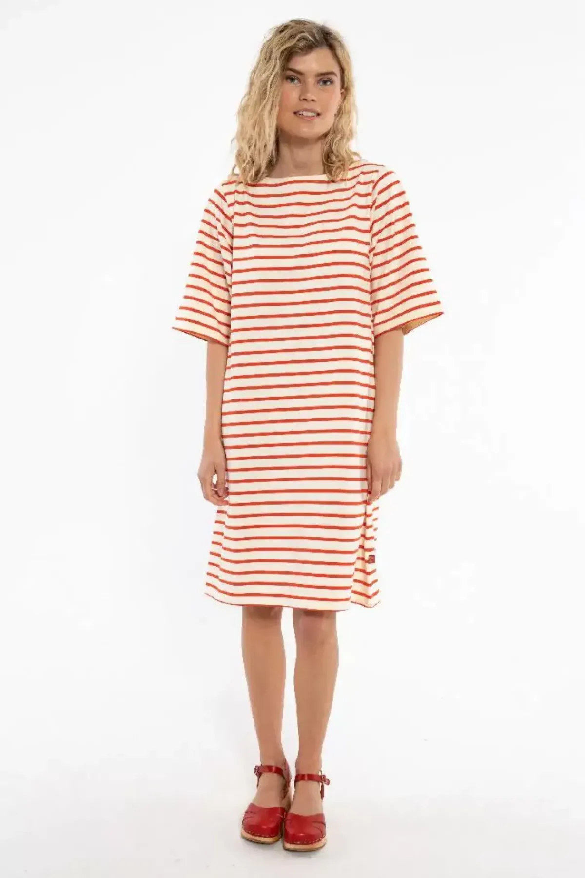 Danefæ Kleider>Danetrinidad Dress Chalk/Bright Red
