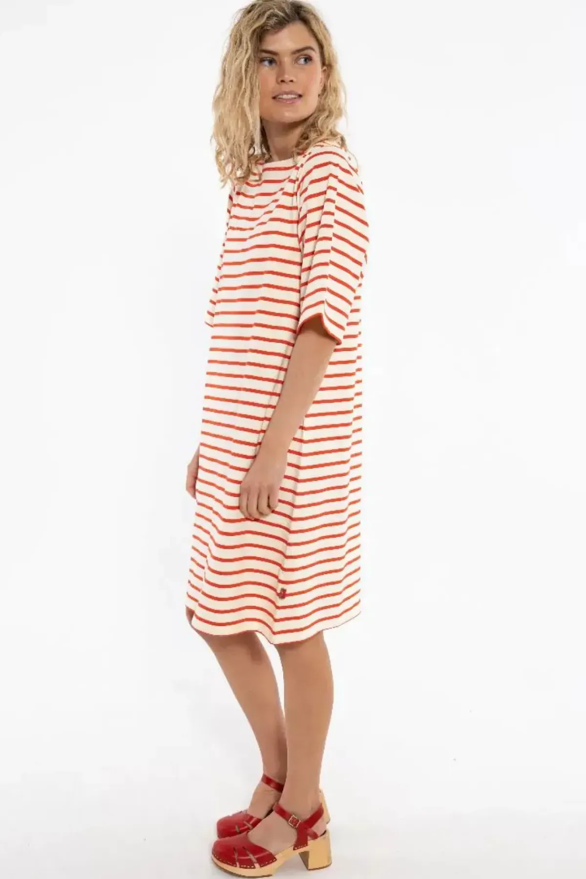 Danefæ Kleider>Danetrinidad Dress Chalk/Bright Red
