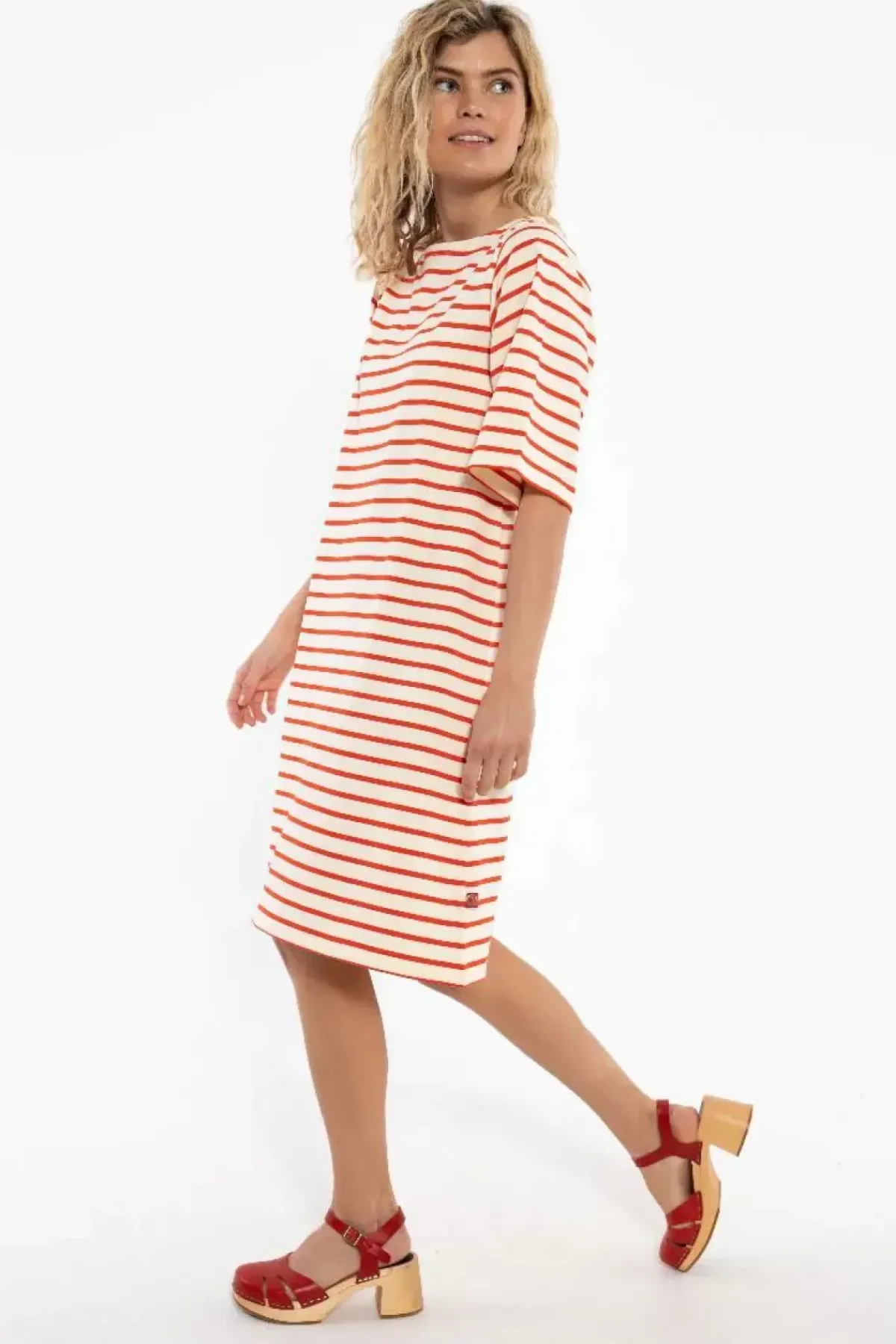 Danefæ Kleider>Danetrinidad Dress Chalk/Bright Red