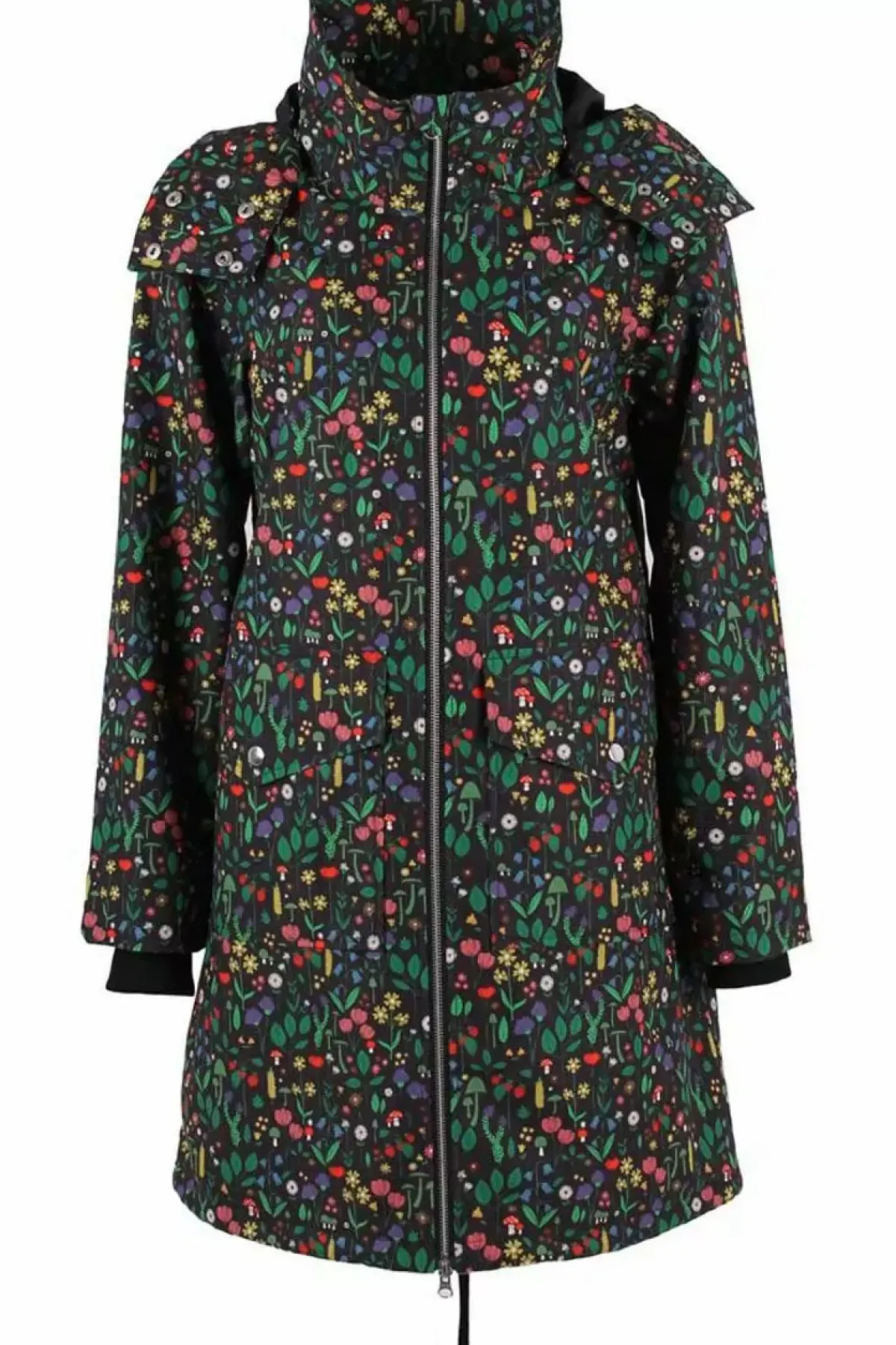 Danefæ Übergangsjacken>Daneturell Midseason Coat Black Botanical
