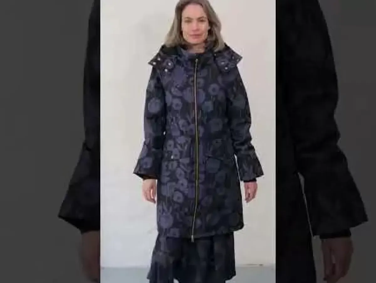 Danefæ Winterjacken>Daneturell Winter Coat Black Hortensia