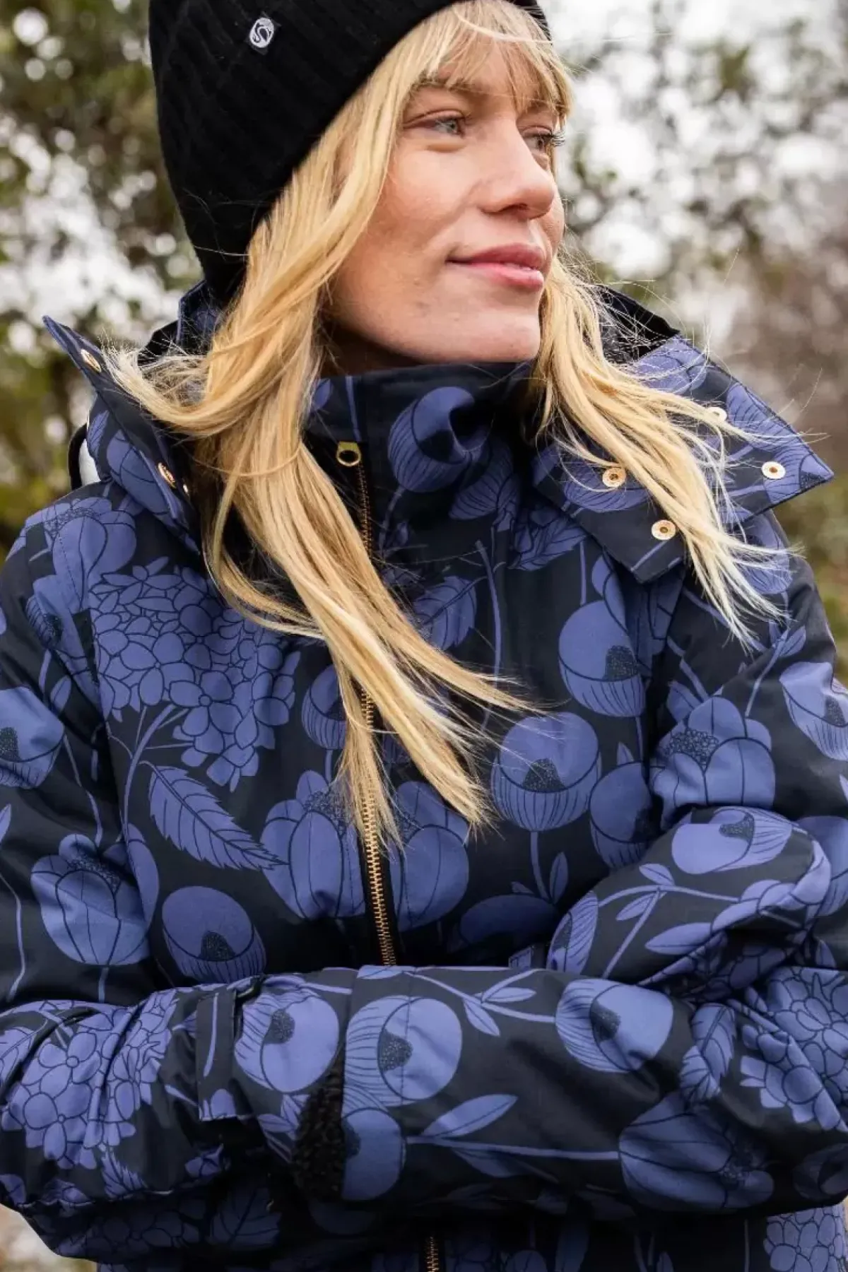 Danefæ Winterjacken>Daneturell Winter Coat Black Hortensia
