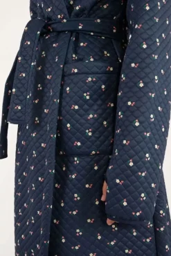 Danefæ Winter-Bademäntel>Daneviking Robe Navy Mini Flower