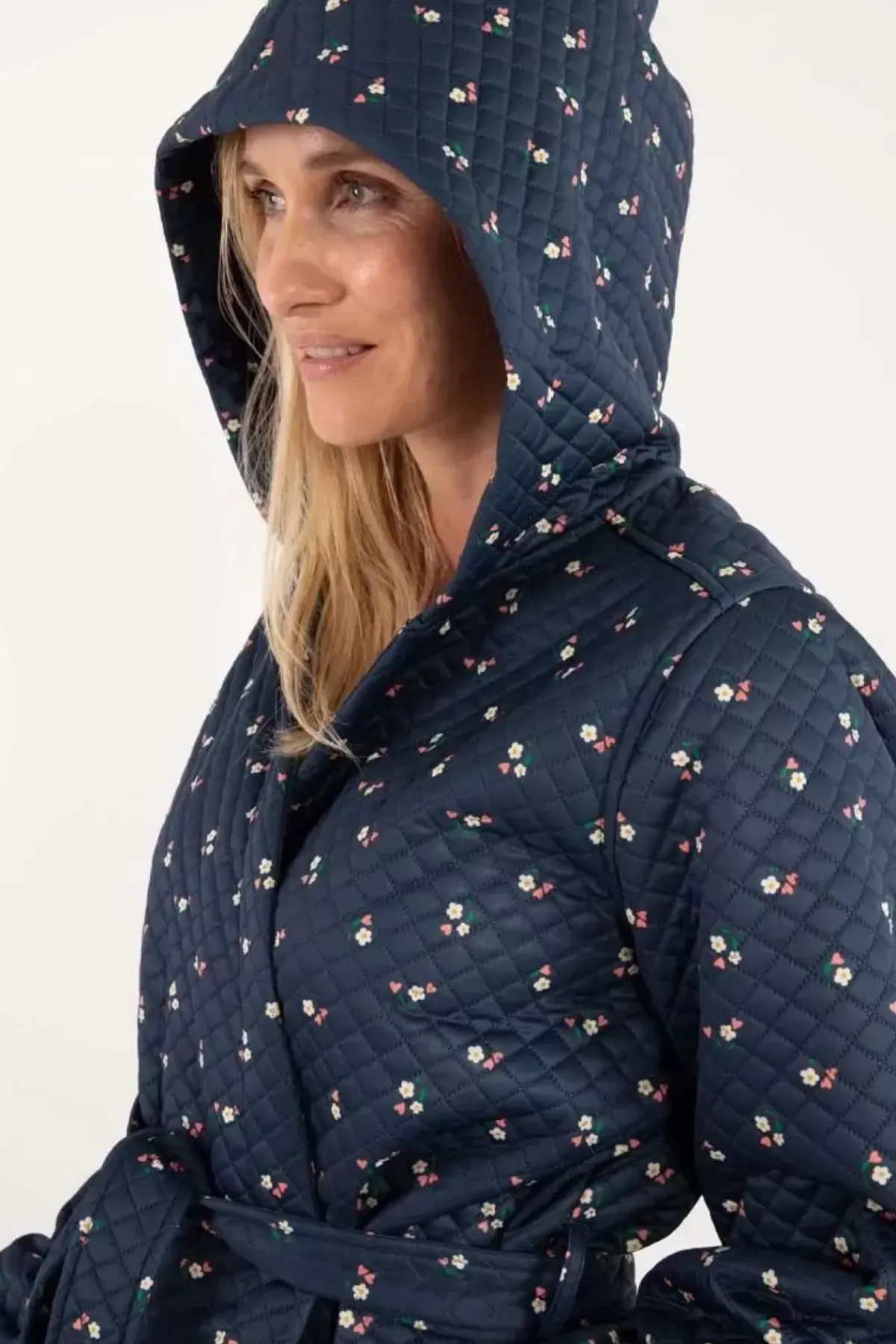 Danefæ Winter-Bademäntel>Daneviking Robe Navy Mini Flower