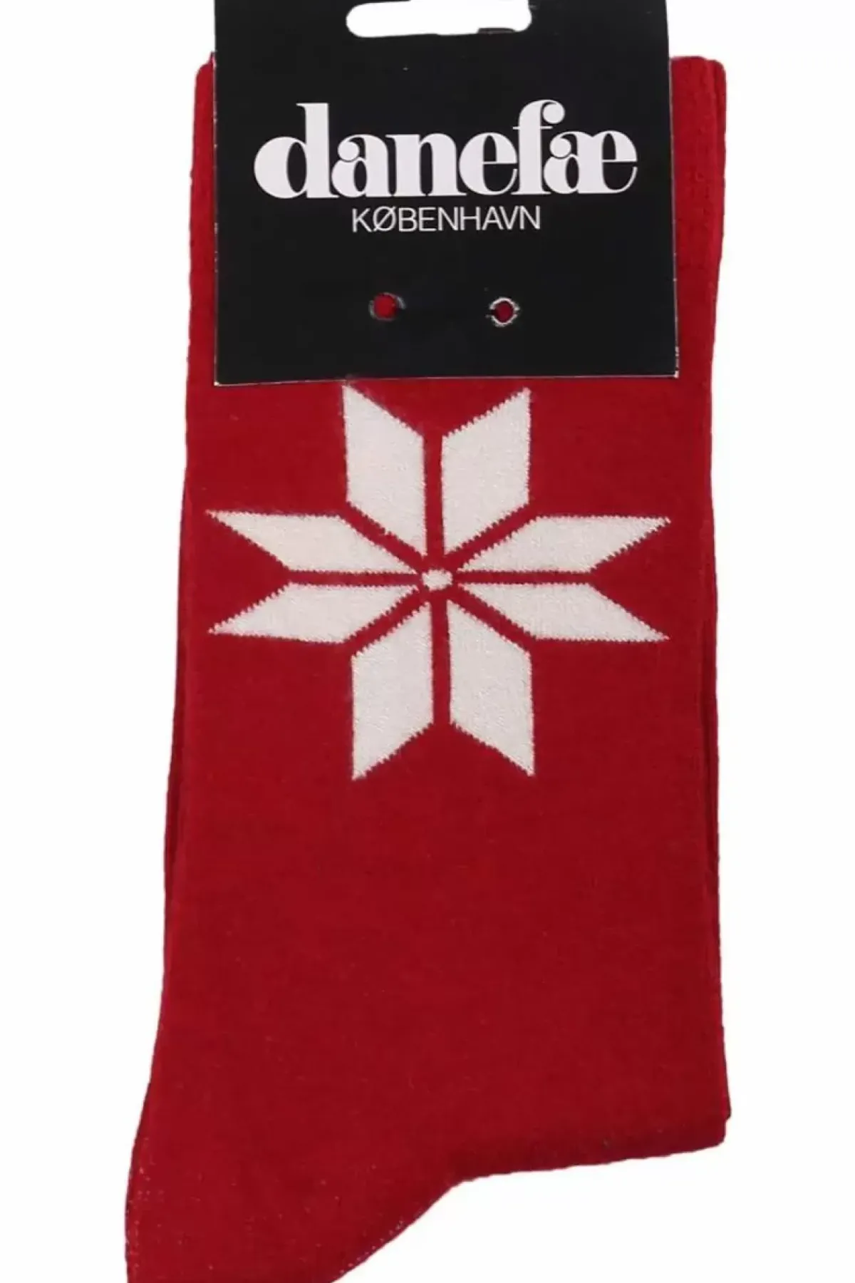 Danefæ Socken Und Strümpfe>Danewalk With Me Socks Dk Red Snowflakes