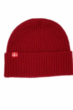 Danefæ Mützen/Hute>Danmark Merino Beanie Dark Red