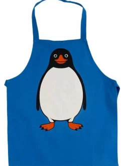 Danefæ Textilien Für Kinder>Dyr Apron - Kids Blue Pingvin