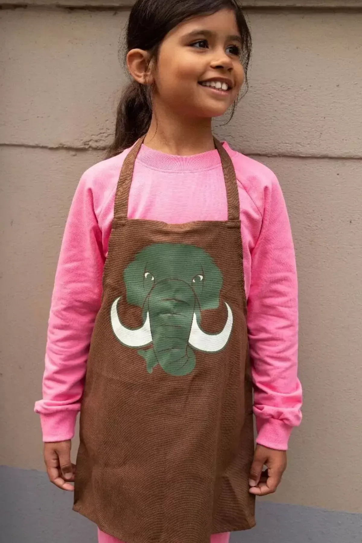 Danefæ Textilien Für Kinder>Dyr Apron - Kids Brown Mammut