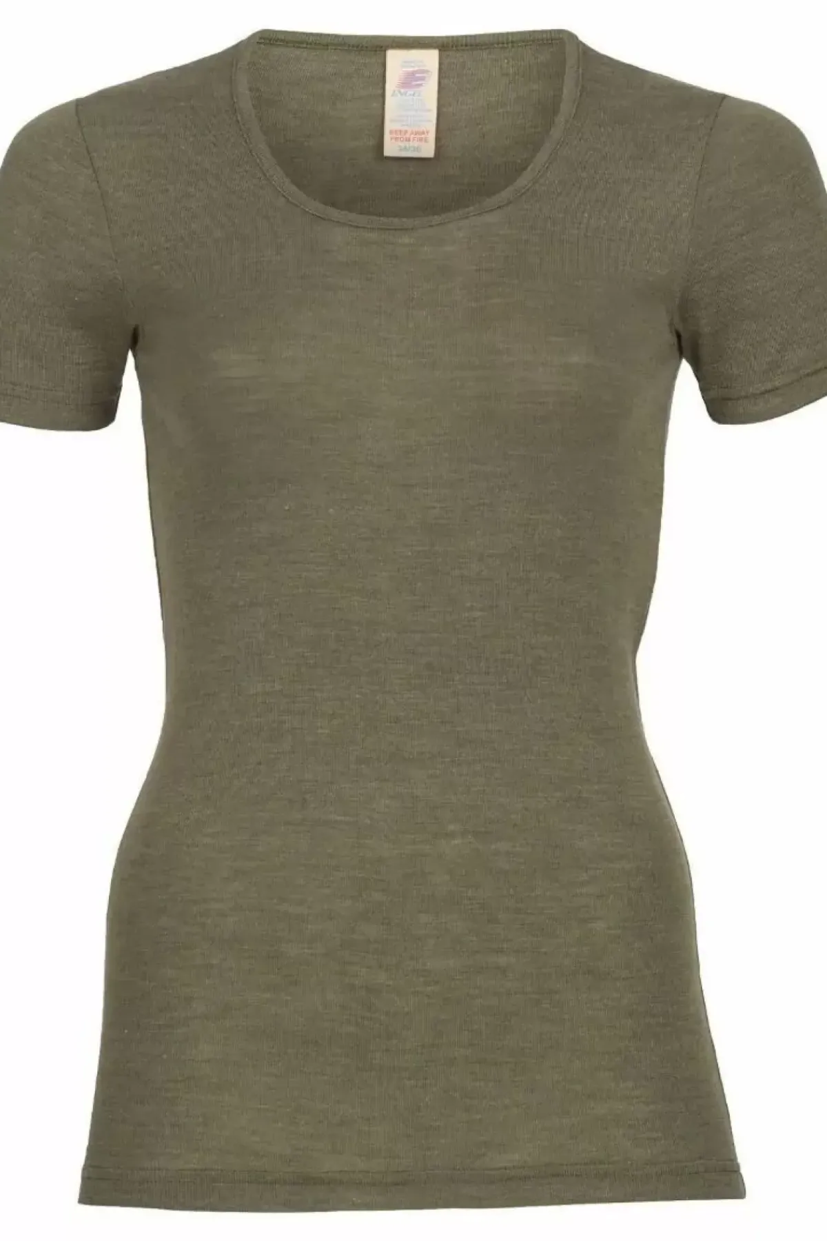 Danefæ T-Shirts>Engel Wool Natur Ladies Shirt Ss Olive